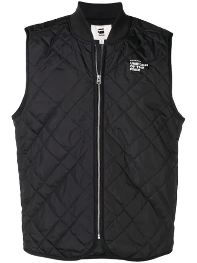 Shop G-star Raw Research Quilted Vest - Black