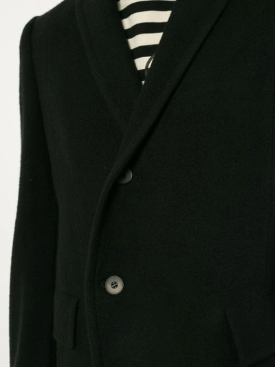 Shop Julius Classic Single Breasted Coat - Black