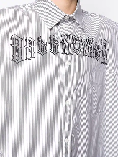 Shop Balenciaga Tattoo Print Shirt In White