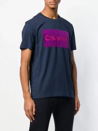 Shop Calvin Klein Logo Print T In Blue