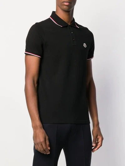 Shop Moncler Classic Polo Shirt - Black