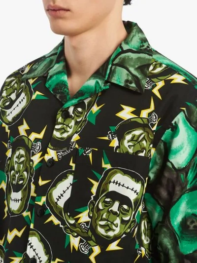 Shop Prada Frankenstein Printed Shirt In Green