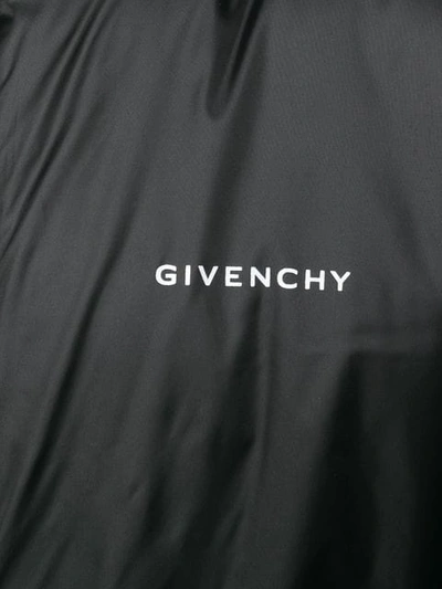 Shop Givenchy Logo Parka Coat In Blk
