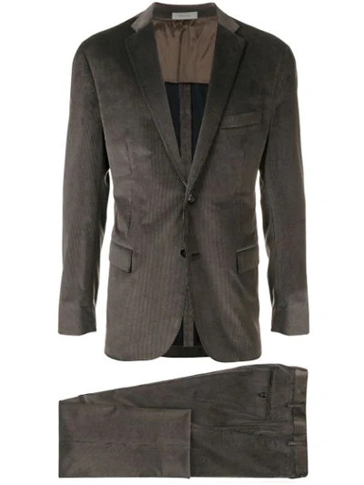 Shop Corneliani Corduroy Slim-fit Suit - Neutrals