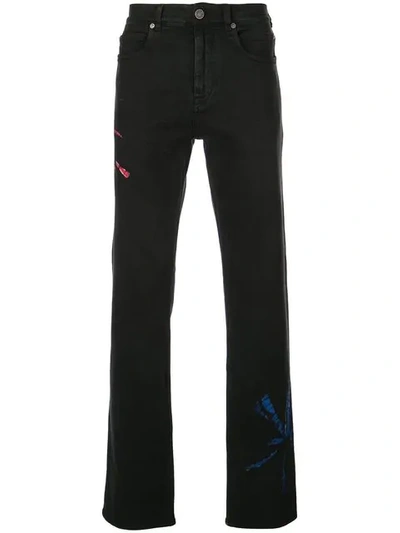 Shop Calvin Klein 205w39nyc Tie-dye Straight Jeans - Black