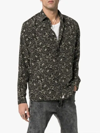 Shop Saint Laurent Mexican-print Shirt In Black