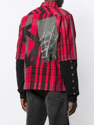 Shop Off-white Plaid Jersey Sleeve Shirt In Red