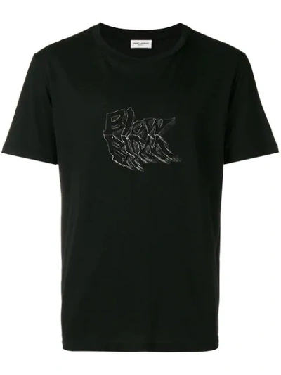 Shop Saint Laurent Blow Print T-shirt In Black