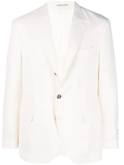 Shop Brunello Cucinelli Single Breasted Blazer In White