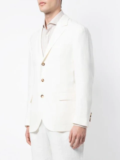 Shop Brunello Cucinelli Single Breasted Blazer In White