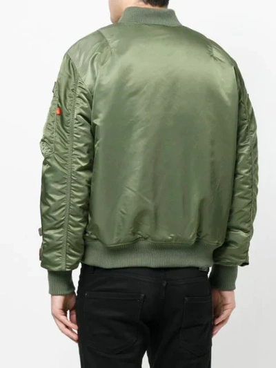 Shop Alpha Industries Patch Detail Bomber Jacket - Green