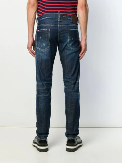 Shop Dsquared2 Slim Distressed Jeans In Blue