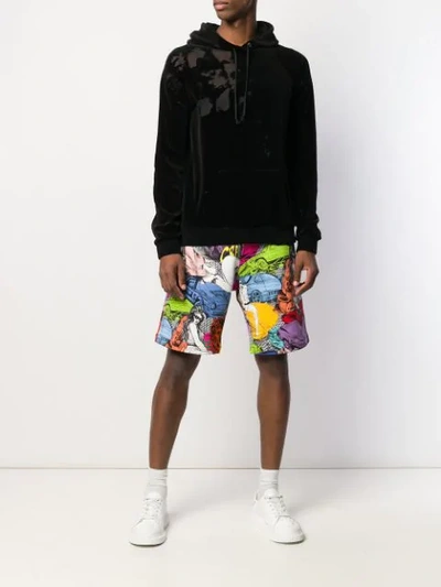 Shop Versace Printed Shorts In White