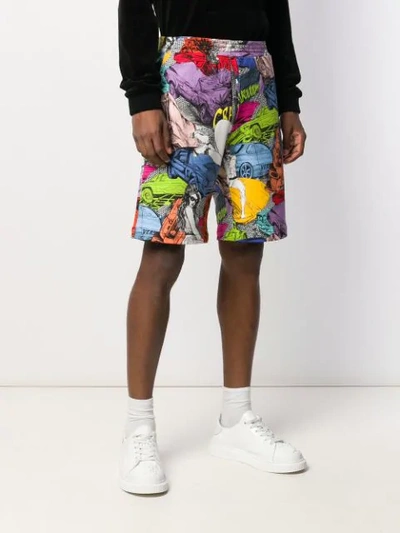 Shop Versace Printed Shorts In White