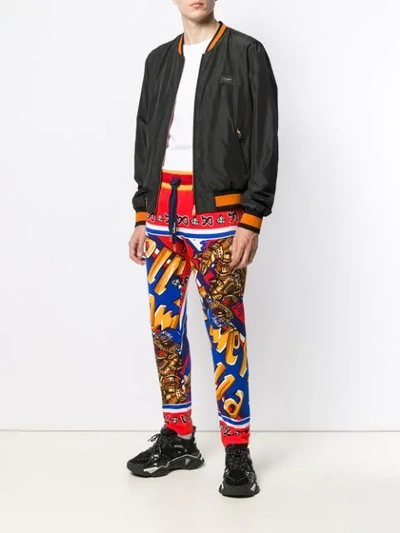 Shop Dolce & Gabbana Printed Track Pants In Red