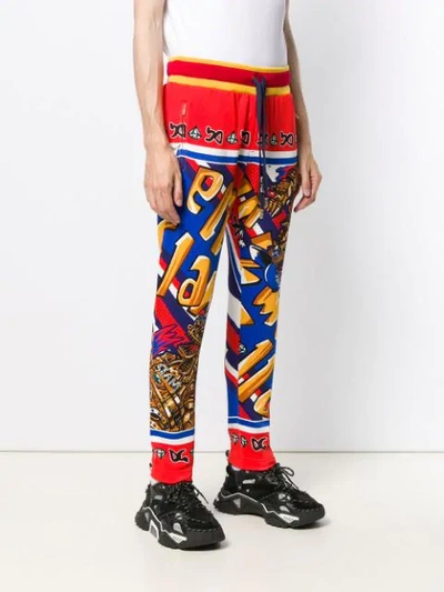Shop Dolce & Gabbana Printed Track Pants In Red