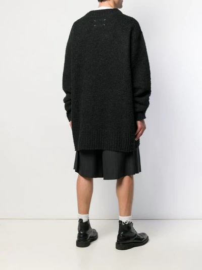 Shop Maison Margiela Oversized Chunky Knit Sweater In Black