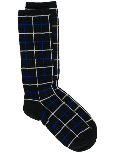 Shop Haider Ackermann Grid Patterned Socks - Black