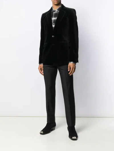 Shop Givenchy Textured Blazer In Black