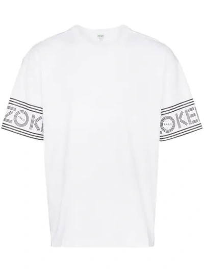 Shop Kenzo Logo-trimmed T-shirt In White