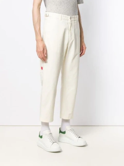 Shop Ami Alexandre Mattiussi Worker Straight Fit Trousers In White