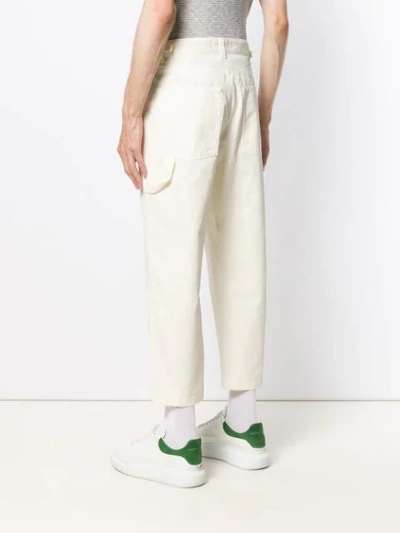 Shop Ami Alexandre Mattiussi Worker Straight Fit Trousers In White