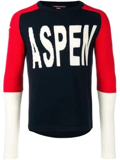 Shop Perfect Moment Aspen Sweater In Blue