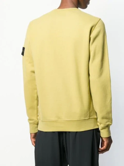 Shop Stone Island Logo Long-sleeve Sweatshirt - Green