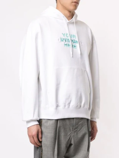 Shop Doublet Embroidered Logo Hoodie In White