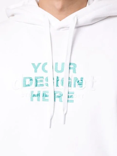 Shop Doublet Embroidered Logo Hoodie In White