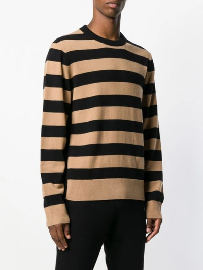 Shop Joseph Striped Knit Pullover In Black