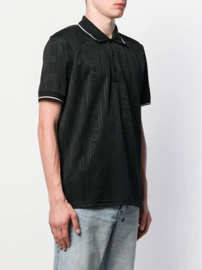 Shop Givenchy Logo Polo Shirt In 001 Black