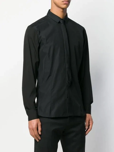 Shop Neil Barrett Tie Detailed Shirt In Black