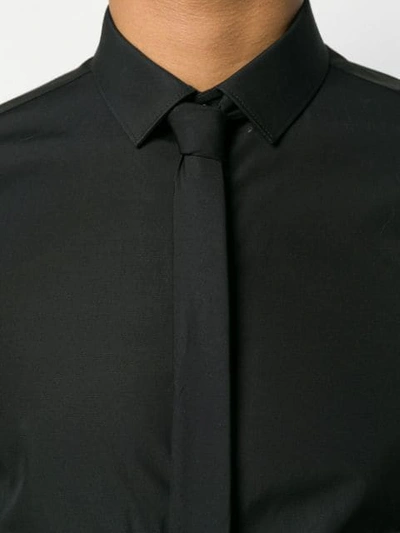 Shop Neil Barrett Tie Detailed Shirt In Black