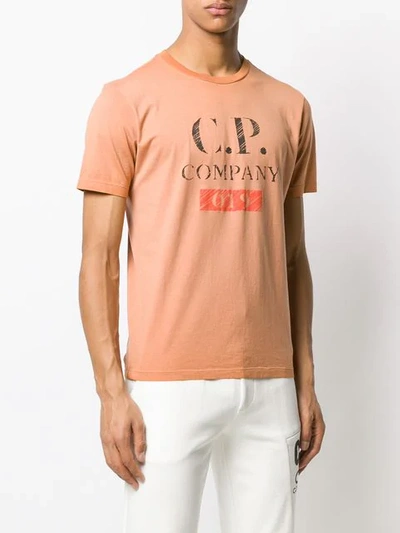 Shop C.p. Company Vintage Logo Print T-shirt In Brown