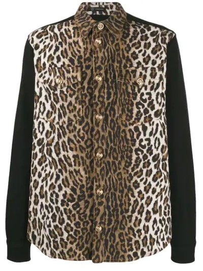 Shop Versace Hemd Mit Leoparden-print In A77w Black Animal