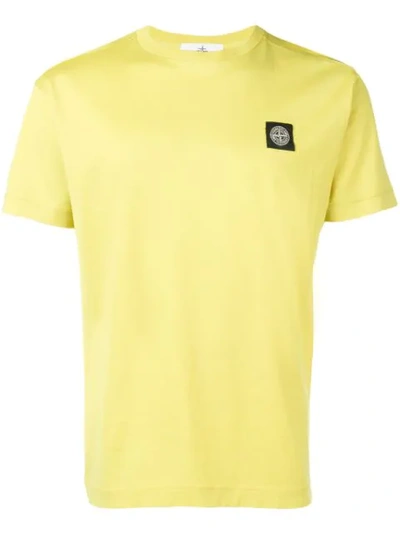 Shop Stone Island Logo Patch T In Yellow