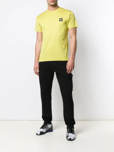 Shop Stone Island Logo Patch T In Yellow