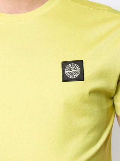 Shop Stone Island Logo Patch T In Yellow