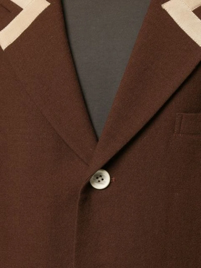 Pre-owned Yohji Yamamoto Vintage Appliqué-detail Blazer In Brown