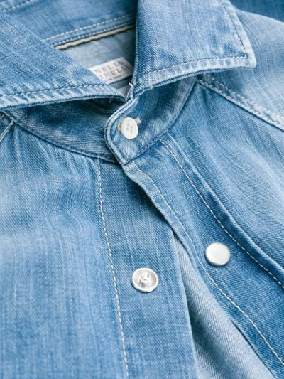 Shop Brunello Cucinelli Button-up Denim Shirt  In Cw911 Light Blue