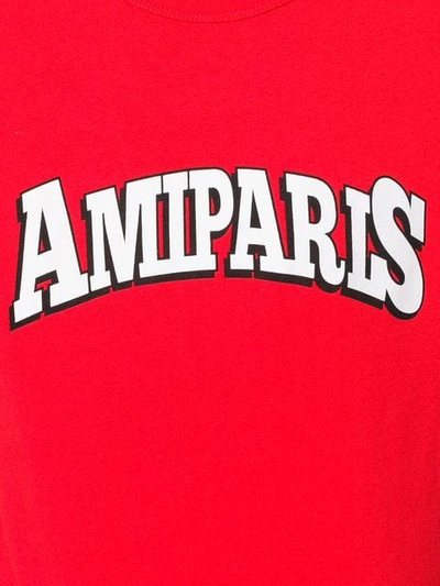 Shop Ami Alexandre Mattiussi T-shirt With Ami Paris Print In Red