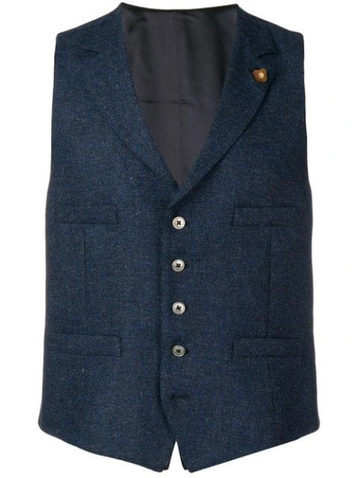 Shop Lardini Tailored Waistcoat In Blue