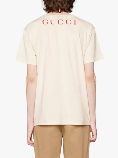 Shop Gucci Oversize T-shirt With Sharks Print In White