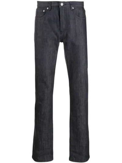 Shop Apc Straight Jeans In Blue