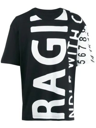 Shop Maison Margiela Fragile Print T-shirt In Black