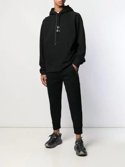 Shop Neil Barrett Logo Print Hoodie In Black