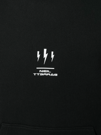 Shop Neil Barrett Logo Print Hoodie In Black