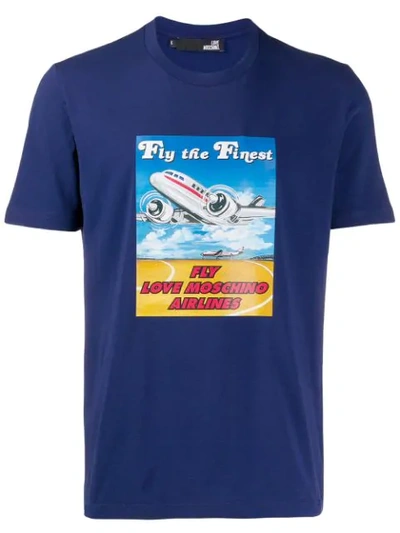 Shop Love Moschino Moschino Airlines T-shirt In Blue