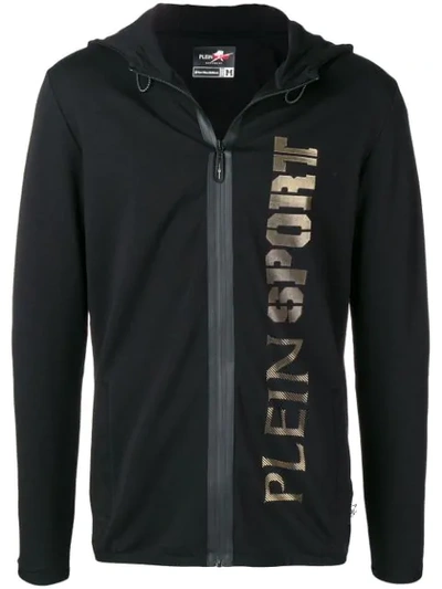 Shop Plein Sport Hooded Jacket In Black